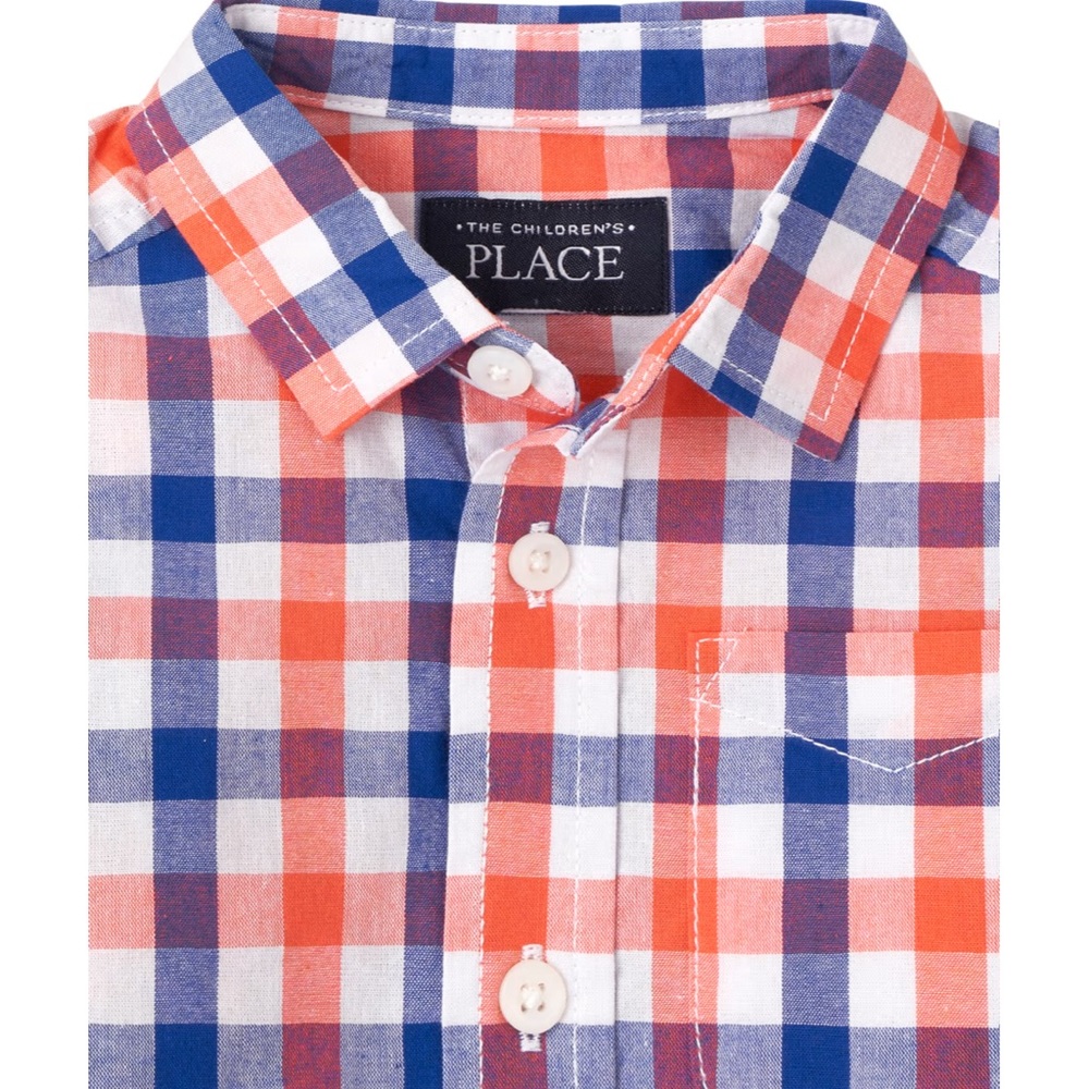 The children’s Place Red and Blue Plaid Button Down Shirt new